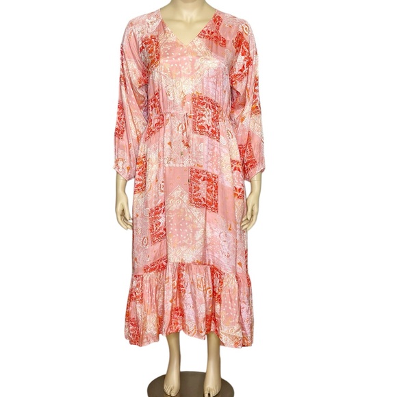 ROLLER RABBIT Maisie Patchwork Olaya Maxi Dress, Pink, XL - Picture 5 of 11